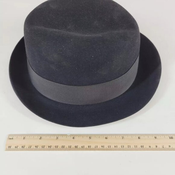 Royal De Luxe Stetson Men's Black Bowler Hat Size (7) Vintage - Picture 1 of 8